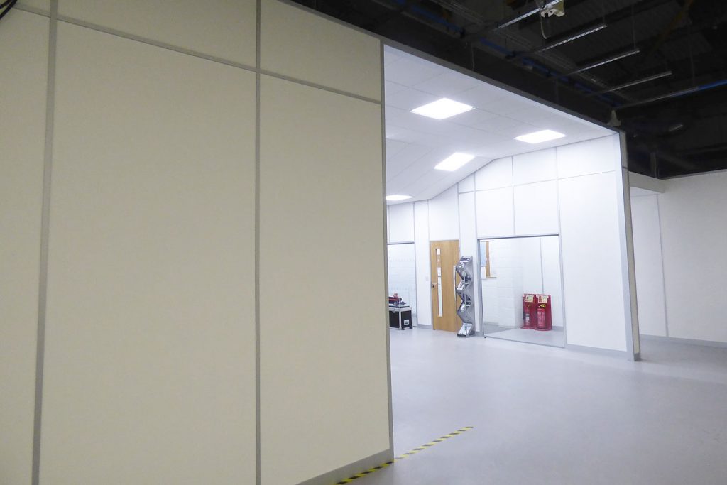 SGS Tool, Wokingham. Large Partition Opening to workshop